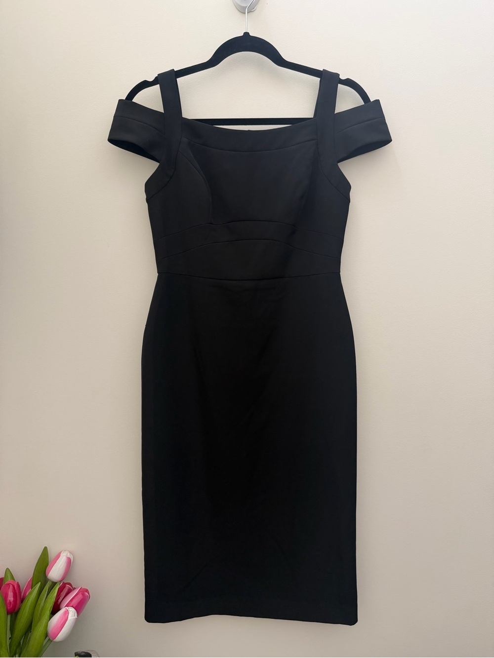 Nicole Miller Black One-Shoulder Sheath Dress